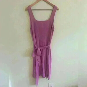 Banana Republic Size Medium Knit Sleeveless Midi Dress Waist Tie Tickle Me Pink